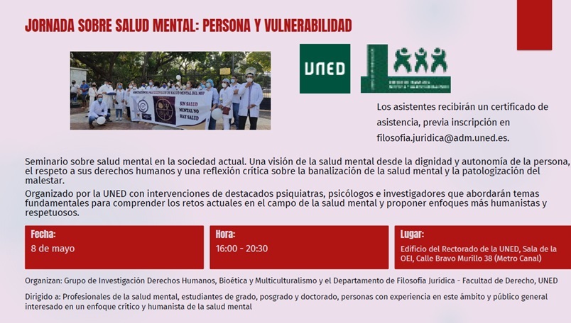 JORNADA SOBRE SALUD MENTAL: PERSONA Y VULNERABILIDAD