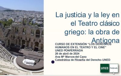 La justicia y la ley en el teatro clásico: referencia a la obra de teatro de Antígona. A. Marcos del Cano